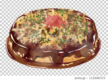 Illustration of Okonomiyaki Illustration of Okonomiyaki 112686333