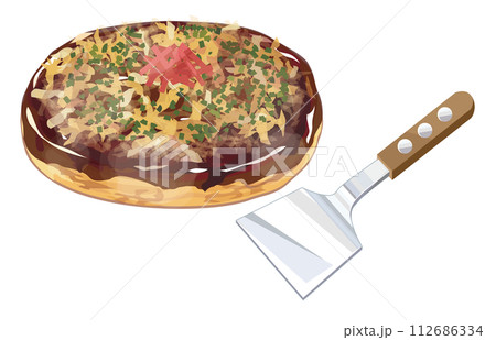 お好み焼きのイラスト お好み焼きのイラスト 112686334
