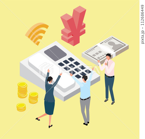 お得な電話料金で喜ぶ人々 112686449