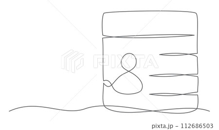 Id card One line drawing isolated on white background 112686503
