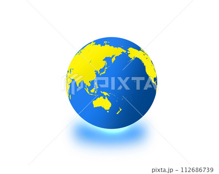 日本中心の世界地図の地球儀 日本中心の世界地図の地球儀 112686739