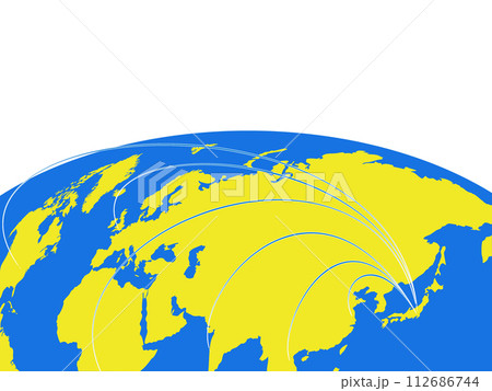 白バックで半球面の世界地図 112686744