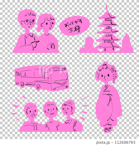 Illustration of a family going on a sightseeing trip 112686765