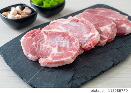 fresh pork neck raw or collar pork 112686770