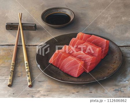 マグロの刺身　イラスト 112686862