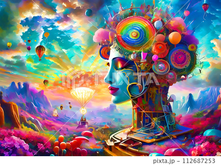 抽象的な人のシルエット【AI生成画像】 抽象的な人のシルエット【AI生成画像】 112687253