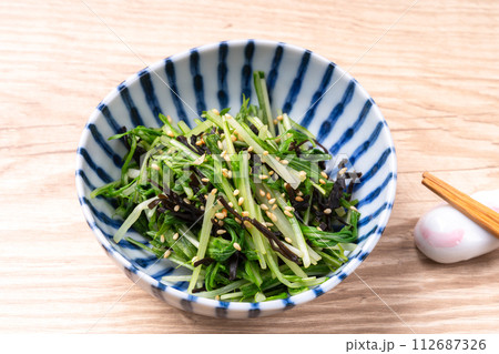 水菜の塩こんぶ和え 水菜の塩こんぶ和え 112687326