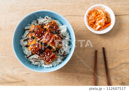eel rice bowl or unagi rice bowl eel rice bowl or unagi rice bowl 112687517
