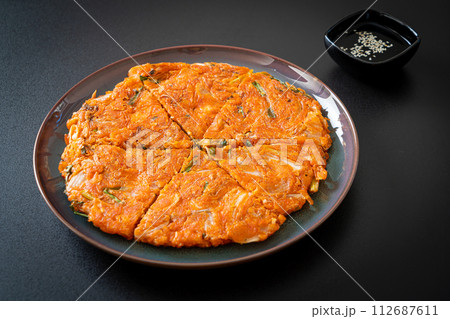 Korean Kimchi pancake or Kimchijeon 112687611