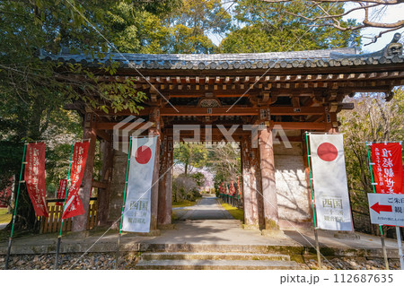 京都 醍醐寺の春景色 日月門 京都 醍醐寺の春景色 日月門 112687635