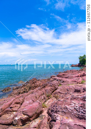 The Pink Coast or Lan Him Chomphu at Chanthaburi in Thailand 112687708