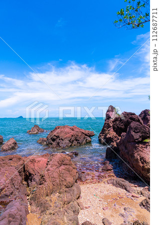 The Pink Coast or Lan Him Chomphu at Chanthaburi in Thailand 112687711