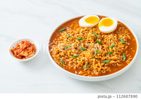Korean instant noodles with egg Korean instant noodles with egg 112687890