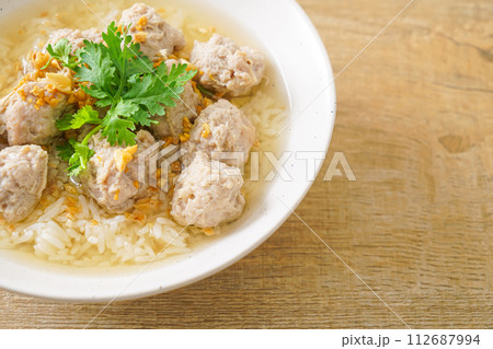 Boiled Rice with Pork Bowl Boiled Rice with Pork Bowl 112687994
