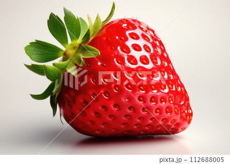 Ripe organic strawberry berry on a light background Ripe organic strawberry berry on a light background 112688005