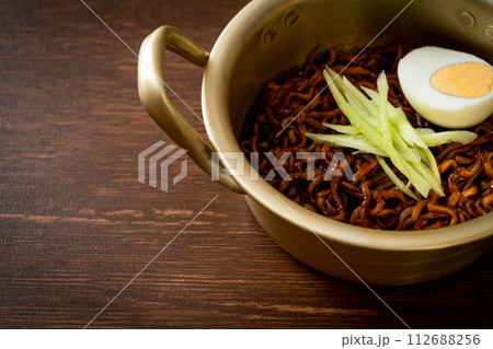 Korean Instant Noodle with Black Bean Sauce (Jajangmyeon or JJajangmyeon) Korean Instant Noodle with Black Bean Sauce (Jajangmyeon or JJajangmyeon) 112688256
