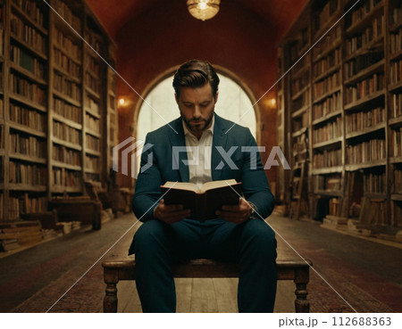 本を読む男性 112688363