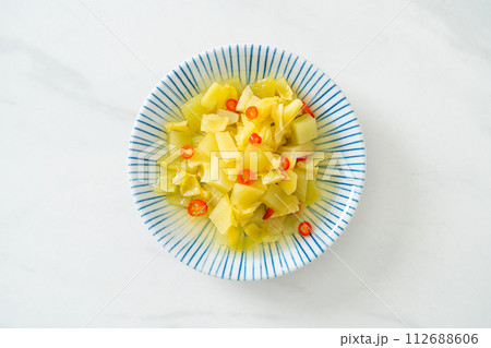 spicy salad pickle cabbage or celery with sesame oil 112688606