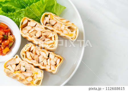 Mexican Quesadilla Chicken - Mexican food style 112688615