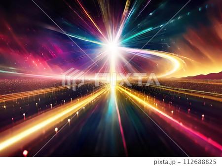 カラフルな光の背景【AI生成画像】 112688825