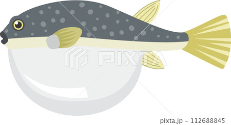 膨らんでいるかわいいフグのイメージイラスト 膨らんでいるかわいいフグのイメージイラスト 112688845