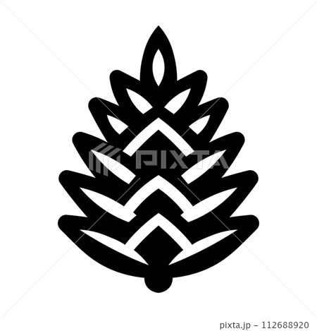 black vector pine cone icon on white background 112688920