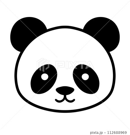 black vector panda icon on white background 112688969