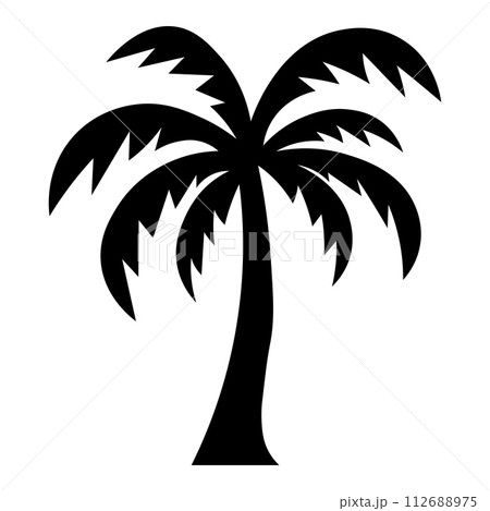 black vector palm tree icon on white background black vector palm tree icon on white background 112688975