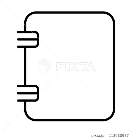 black vector notebook icon on white background black vector notebook icon on white background 112688987