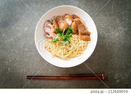 dried stewed pork leg noodles bowl dried stewed pork leg noodles bowl 112689059