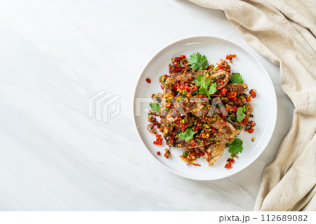 Stir-fried Mantis Shrimp or Crayfish with Chilli and Salt. Stir-fried Mantis Shrimp or Crayfish with Chilli and Salt. 112689082