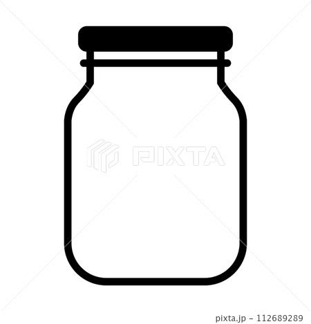 black vector jar icon on white background black vector jar icon on white background 112689289