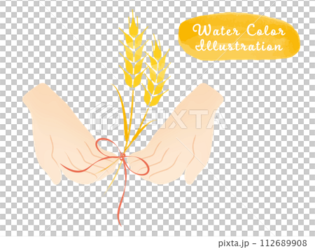 小麦を差し出す手のイラスト 小麦を差し出す手のイラスト 112689908