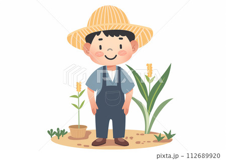 農業を営む男性のイラスト 112689920