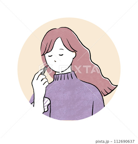 十二星座の乙女座の女の子（丸枠） 112690637