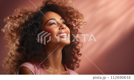 Beautiful girl with a confident smile, Generative AI 112690638