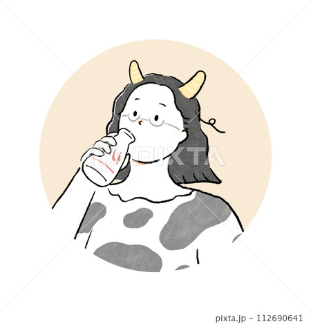 十二星座の牡牛座の女の子（丸枠） 112690641