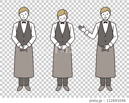 男性大廳工作人員的向量插圖集 112691046