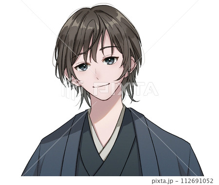和服 青年 微笑み 和服 青年 微笑み 112691052
