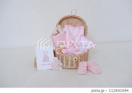 cute baby hampers as a background 112691094