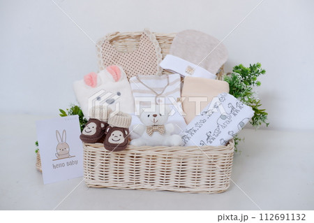 cute baby hampers as a background 112691132