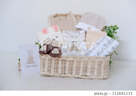 cute baby hampers as a background cute baby hampers as a background 112691133