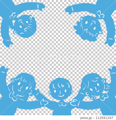 孩子們張開雙臂圍成一個圓圈的插圖 孩子們張開雙臂圍成一個圓圈的插圖 112691287