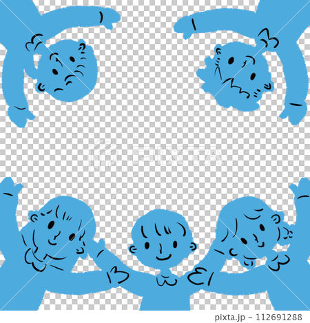 孩子們張開雙臂圍成一個圓圈的插圖 孩子們張開雙臂圍成一個圓圈的插圖 112691288