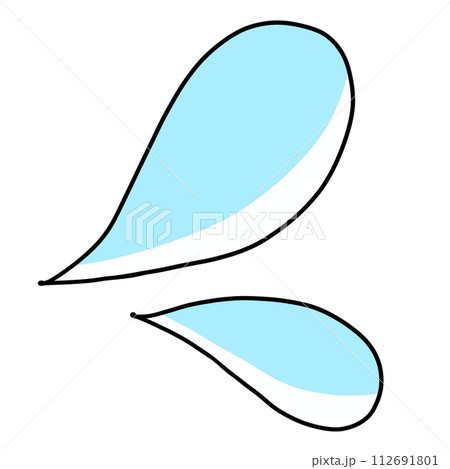 ゆるめシンプル汗（雫二つ）　ベタ塗り 112691801