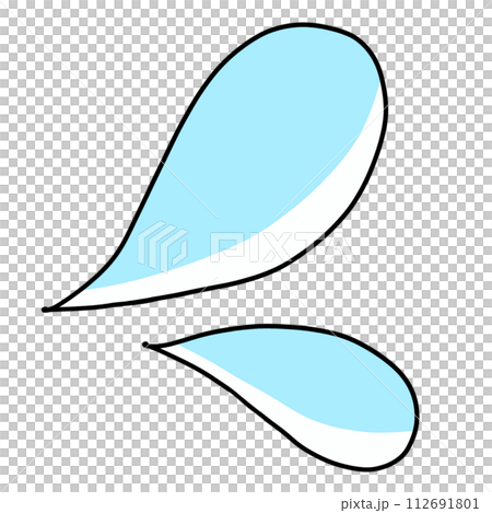 ゆるめシンプル汗（雫二つ）　ベタ塗り 112691801