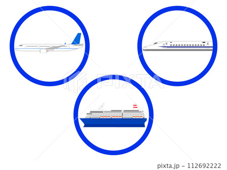 飛行機と新幹線と客船が運航する 112692222