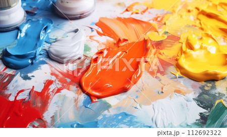 Vibrant, high-quality canvas for painting, AI Generated 112692322