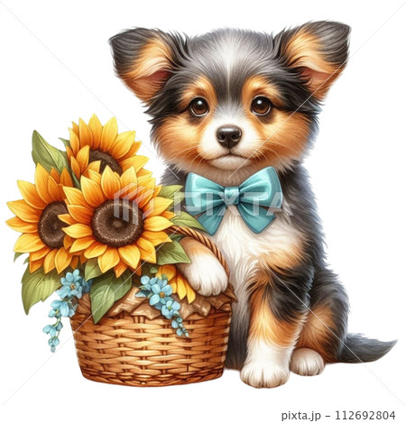 Monthly flowers clipart watercolor 112692804