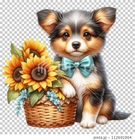 Monthly flowers clipart watercolor 112692804